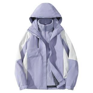 啄木鸟冲锋衣秋冬男女三合一两件套定制印LOGO印字刺绣外套工作服