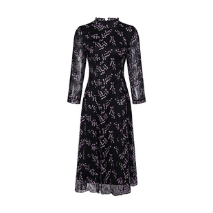 黛玛诗显瘦花裙子春季新款气质温柔甜美蕾丝绣花连衣裙女