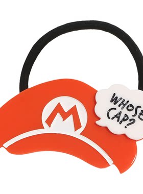 趣味马里奥帽子发圈WHOSE CAP?游戏风扎发皮筋复古个性侧边刘海夹
