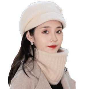 帽子女冬2025新款时尚冬季加绒加厚保暖针织毛线帽秋冬百搭显脸小
