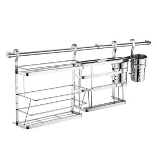 摩恩304不锈钢厨房五金挂件置物架调味架碗筷刀架家用锅盖架