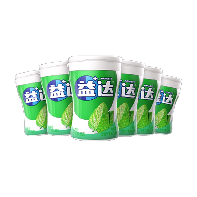 益达无糖薄荷味口香糖56gx6瓶