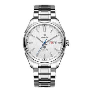 上海牌手表男士全自动机械表商务大三针夜光透底防水官方正品009