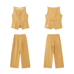 澳洲小众亚麻套装 可调节外套 (怒推)