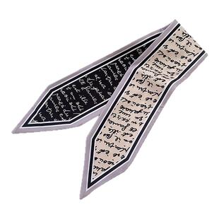 显白显嫩的绿色小丝巾女春夏细窄飘带发带扎发绑包包装饰长条领巾