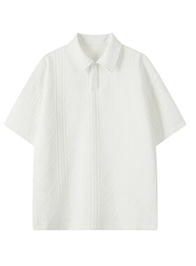 肌理感麦穗提花POLO衫男夏季复古宽松高级感痞帅大码潮牌短袖T恤