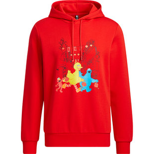 Adidas/阿迪达斯官方正品Neo芝麻街联名男子连帽套头卫衣HD7295