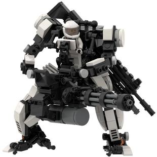 MOC原创积木拼装机器人军事机甲积木机械外骨骼装甲核心男孩玩具