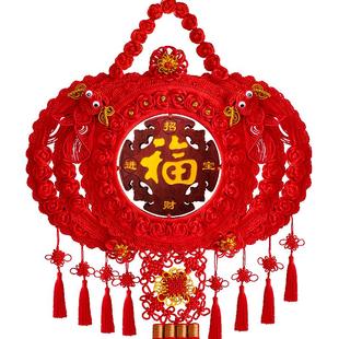 高档中国结挂饰福字客厅挂件大号桃木玄关新居乔迁新年喜庆装饰