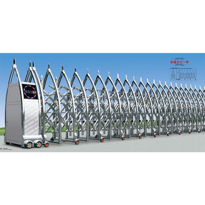 厂家供应不锈钢自动伸缩门遥控折叠学校小区电动大门自动识别伸缩