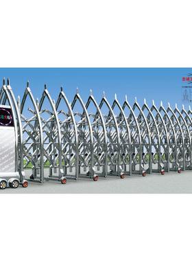 厂家供应不锈钢自动伸缩门遥控折叠学校小区电动大门自动识别伸缩