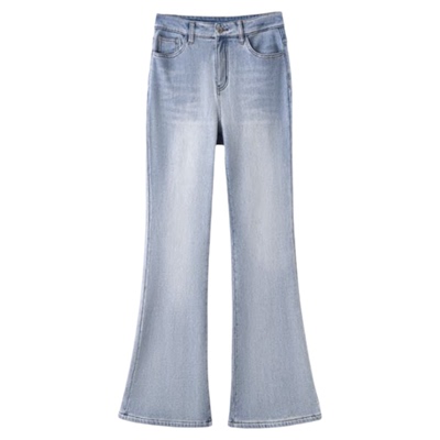 2026春季新款浅蓝色不贴腿微喇裤