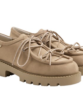 CHARLES&KEITH夏季女鞋CK1-70381172-1厚底仿麂皮系带乐福鞋单鞋