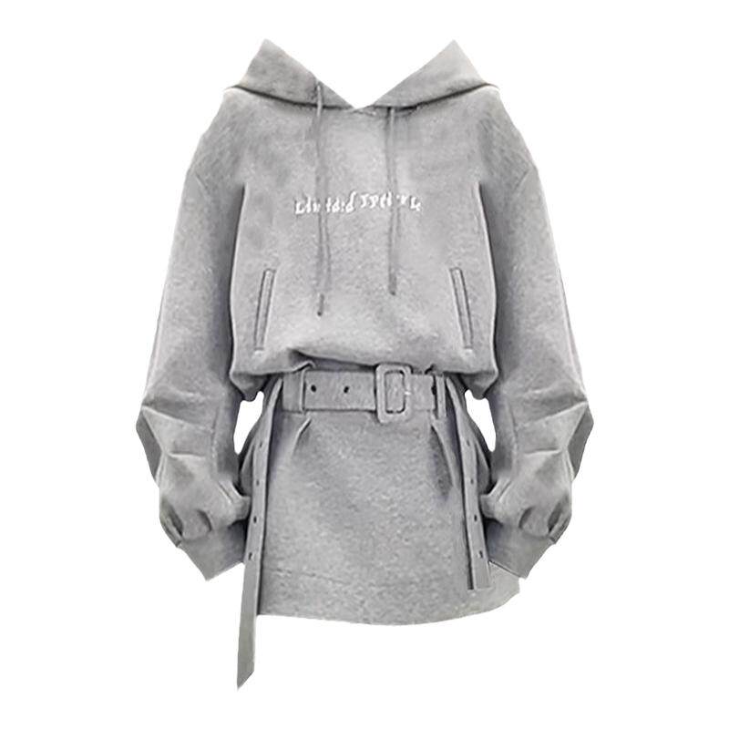 现货辣妹连帽卫衣裙女小个子高级感收腰甜辣风连衣裙秋冬短裙子