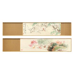 新中式客厅沙发背景墙装饰画餐厅花鸟立体画茶室禅意木雕长条挂画