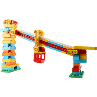 费乐机械齿轮积木教具大颗粒益智拼插类儿童科教男孩女孩拼装玩具