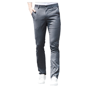 【清仓】古鲨灰色格子休闲西裤男士商务英伦风通勤修身长裤夏装新