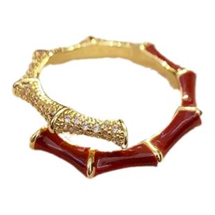 红色竹节戒指女轻奢高级感巨好看的小众设计新年旺财食指环本命年