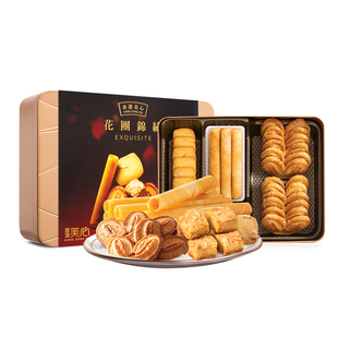 香港美心花团锦绣礼盒进口糕点蛋卷曲奇饼干零食特产港版新年送礼
