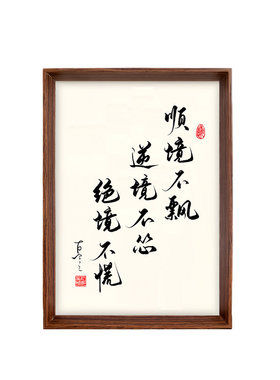 顺境不飘逆境不怂励志书法相框