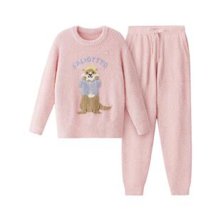 刘浩存同款蕉内绒绒520Home女款家居服半边绒男加厚冬季睡衣新款