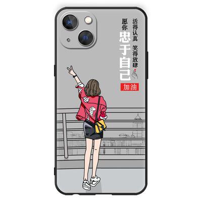 luckrider适用于苹果13手机壳 送钢化膜Apple爱疯 十三。小众ins潮牌男女款iphone 13 5G软硅胶保护套pg13网