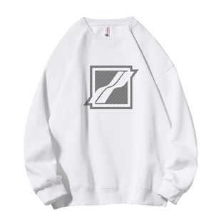 韩国潮牌well中性风方块卫衣男女高街百搭2025春秋款情侣上衣ins