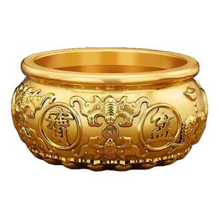 聚宝盆摆件招财聚财纯铜生财客厅百福铜缸铜制工艺品黄铜聚福礼品