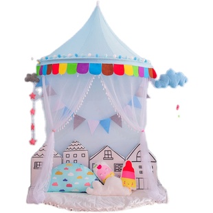 儿童帐篷室内幼儿园游戏屋吊顶半月圆挂墙读书角装饰布置床头挂帐