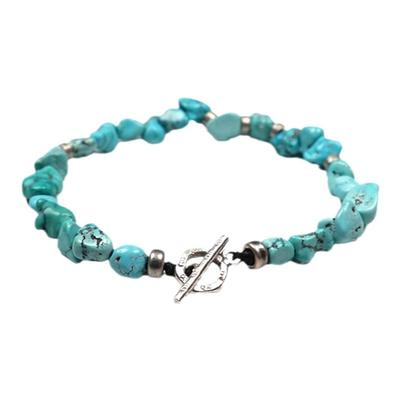 pohier宝喜儿随形原矿绿松石手链