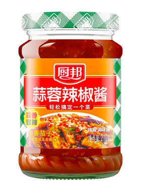厨邦蒜蓉辣椒酱210g瓶装拌面酱料调料调味品香辣拌饭下饭辣酱美味