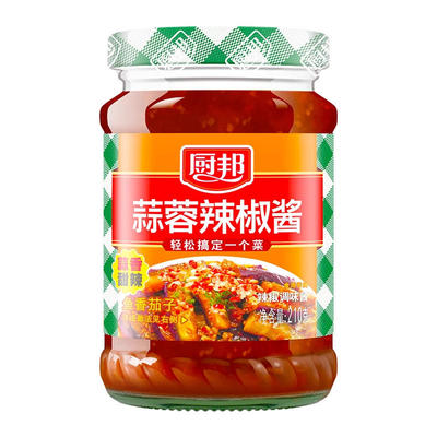 厨邦蒜蓉辣椒酱210g瓶装拌面酱料调料调味品香辣拌饭酱料下饭神器