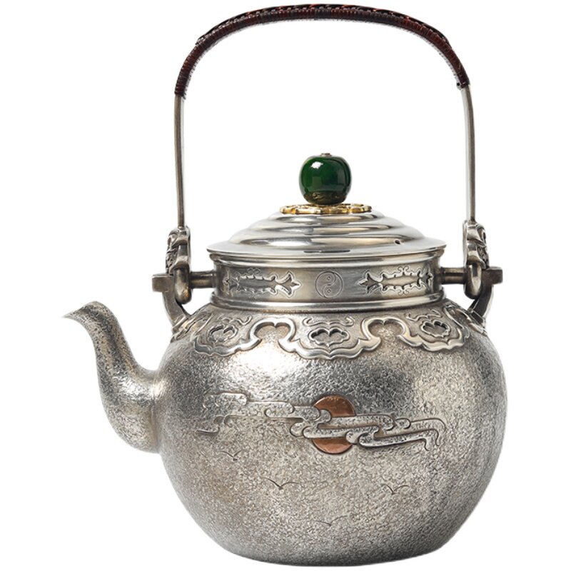 纯手工复古錾刻茶壶家用茶具