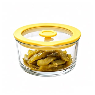 咸菜玻璃碗食品保鲜盒密封罐小盖碗迷你榨菜盒子家用分装辅食盒带