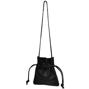 出口日本meiss*羊皮纹抽绳烟口袋包福袋手机包大容量女单肩斜挎包