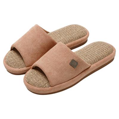 TPR防滑底简约厚底亚麻拖鞋