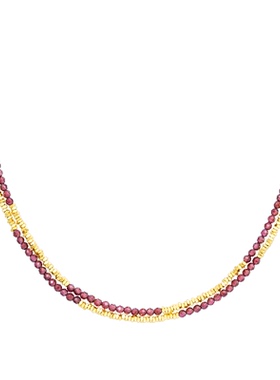 EAUFLORA石榴石碎金毛衣长项链高级感轻奢精致小众女款2025新款