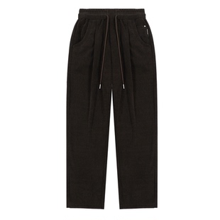 BSIJA/毕厶迦2025冬季纯色简约休闲裤通勤舒适松紧宽松直筒长布裤