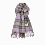 香芋紫围巾高级感女冬季保暖韩版百搭格子围脖软糯复古氛围感紫色