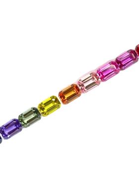 实验室培育鸽血红彩色蓝宝皇家蓝彩虹紫橙红热粉樱花粉绿裸石定制