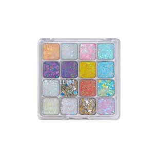 爆闪人鱼！16色啫喱亮片眼影盘闪粉彩色超闪片亮晶晶舞台音乐节女