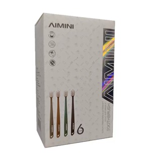 AIMINI艾米尼第六代迪拜牙刷抑菌护龈超细宽头软毛成人家用家庭装