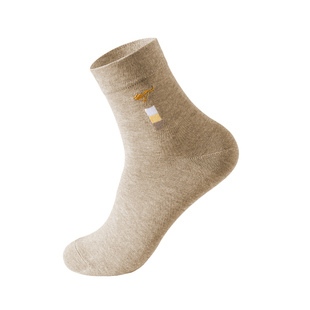 七匹狼男士袜子纯棉吸汗防臭2026中筒诸暨高端100%全棉抗菌长男袜