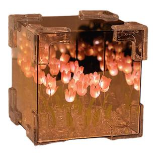 跨新年魔方郁金香小夜灯diy手工花海成品生日礼物女生送闺蜜女友