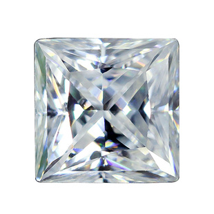 公主方D色莫桑石裸钻戒面 正方直角白色裸石仿钻石戒指耳钉主石