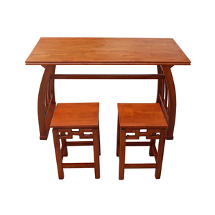 实木美术绘画桌培训机构辅导书法桌中式茶艺桌马鞍桌书画桌国学桌