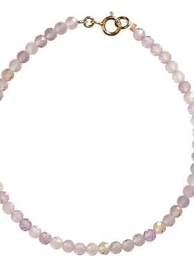 原创细款天然紫黄晶水晶手链女