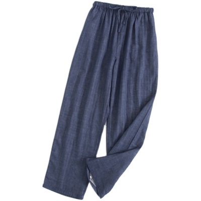 全棉日系简约风大码双层纱布睡裤