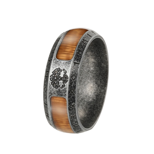 生命之树-权戒钛钢古法戒指复古食指磨砂中古欧美橙色不掉色指环