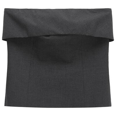 OCHIRLY欧时力折边短款抹胸上衣